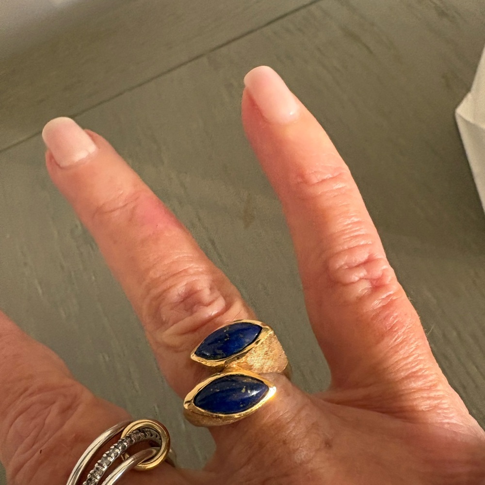 Gold and Blue Statement Ring